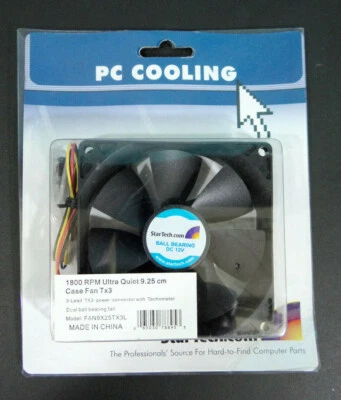 Ventilador de refrigeración Startech FAN9X25TX3L 1800 RPM ultra silencioso caja de rodamientos de bolas de 9,25 cm Foto 1 de 3