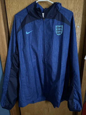 Nike England AWF Pre-Match Full Zip Soccer Jacket Blue DN1077-480 Men's Size XXL Cover