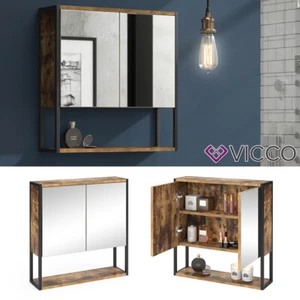 VICCO mueble con espejo FYRK Vintage - mueble de baño con espejo y estante - Imagen 1 de 8