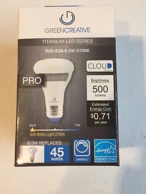 Green Creative Led Light Bulb 6.5W 500 Lum Replace 45W 40612 6.5R20DIM/827 - Image 1 of 4