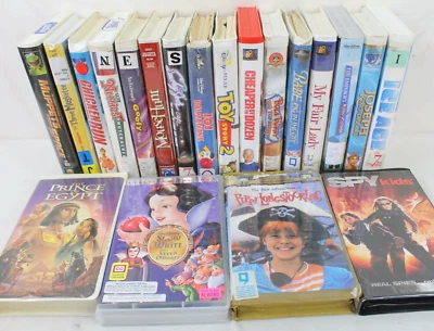 20 Vintage Disney VHS Lot Clamshell Case Dreamworks Pixar Toy Story 2 Snow White Foto 1 de 4