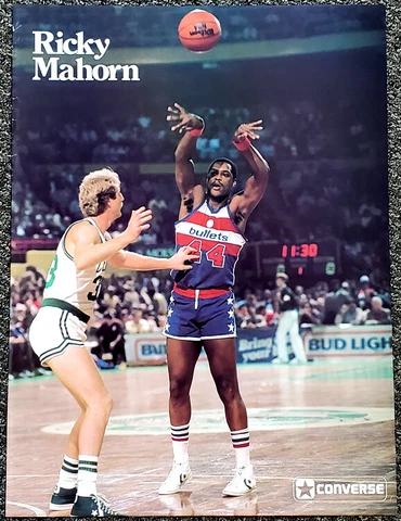 RICKY MAHORN vs Larry Bird Washington Bullets 1982 Converse 17x23 Vintage POSTER Cover