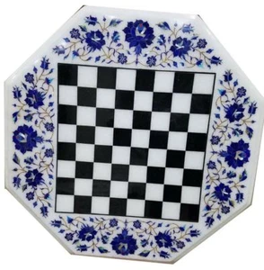 18" Marble Chess Table Semi Precious Stone Pietra Dura Handmade Home Furniture  - Picture 1 of 1
