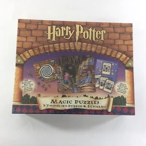HARRY POTTER Magic Puzzle 3 Two Sided Puzzles & 2 Charms Year 2000 - NEW SEALED - Picture 1 of 4