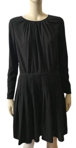 DKNYC Womens Long Sleeve  Crew Neck Swing Dress Black Size Medium - Picture 1 of 11