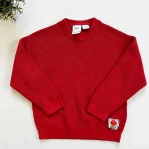 Zara Boys Waffle Knit Crew Neck Pullover Sweater in Red Sz 3T - Picture 1 of 6