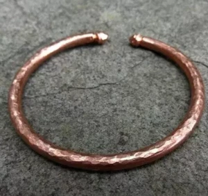 1 Pc Pure Copper Bangle, Unisex Cuff Bracelet, Hammer Healing Bangles Adjustable - Picture 1 of 6