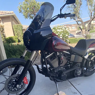 Fairing w/ 15" Windshield For Harley T-Sport Dyna FXDX Wide Glide Fat Bob FXDB Foto 1 de 4