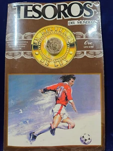 🌟 1986 Mexico 250 Pesos 1/4 oz UNC Gold Coin Soccer TESOROS MEXICAN MINT - Picture 1 of 5