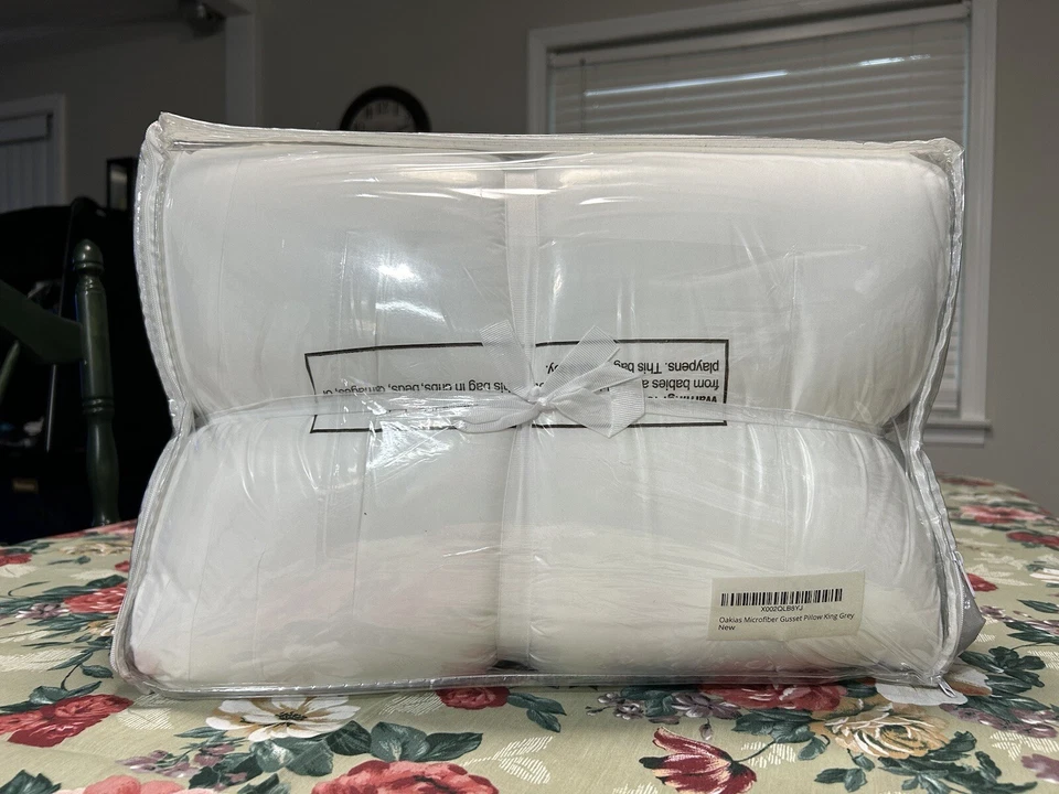 New King Pillow Set Of 2 Microfiber Gusset Oakias Grey - Image 1 of 3