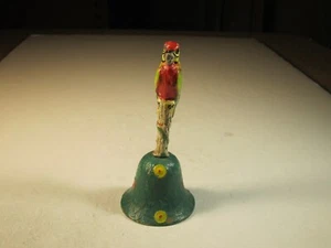 Vintage SELTENE ANTIKE HÜBLEY GUSSEISEN GRIFF & MESSINGSCHALE PAPAGEI ABENDGLOCKE - Bild 1 von 9