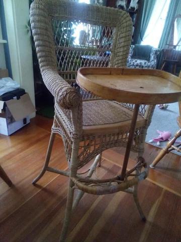 antique wicker high chair Cover