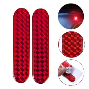 2x Reflective Safety Warning Strip Tape Car Door Bumper Reflector Stickers Red - Picture 1 of 20