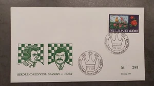 1977 - SKAK de ajedrez Reykjavik - Spassky - Hort - Sobre para su información con sello Islandia - Imagen 1 de 1