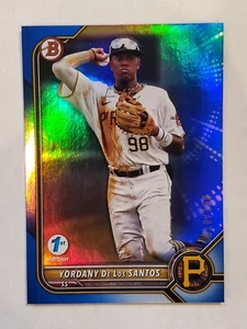 YORDANY DE LOS SANTOS 2022 Bowman Draft 1st Edition BLUE FOIL #'d 10/150 Pirates - Imagen 1 de 1
