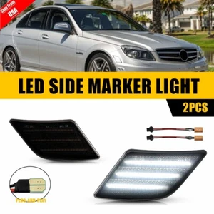 Front Side Bumper White LED Marker Lights For 08-11 Mercedes Benz C250 C300 C350 - Bild 1 von 15