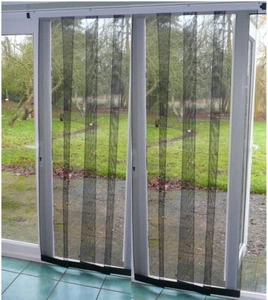 Flyscreen Panel Door 200 x 230cm Charcoal with a Two Piece Top Rod - Picture 1 of 4