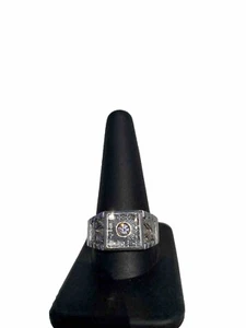 Mens Sterling Silver CZ Ring Size 12 - Picture 1 of 15