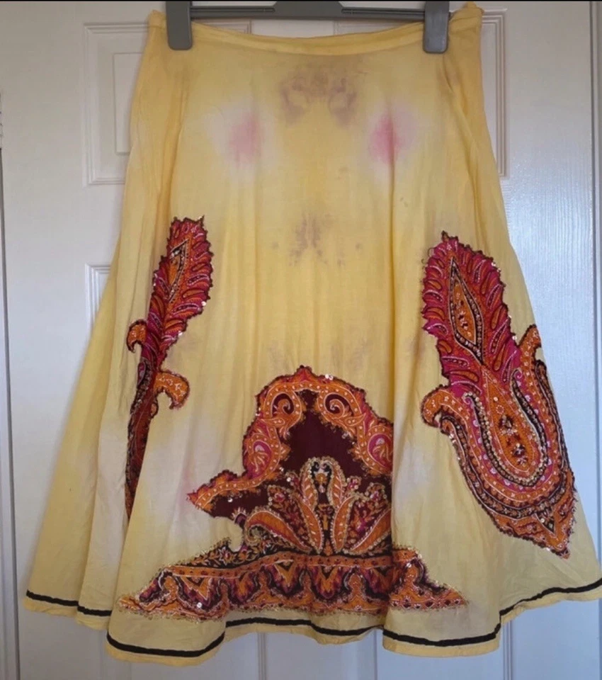 Miss Posh Yellow Embellished Skirt Size 12 - Image 1 of 1