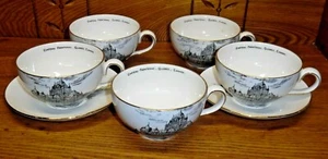 5 Royal Winton Grimwades Chateau Frontenac Quebec Canada Cups & 2 Saucers - Picture 1 of 5