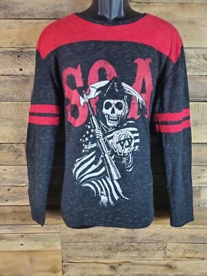 Son's Of Anarchy Longsleeve Shirt Men Large Red & Black Chest 42" Length 26.5" - Image 1 of 4
