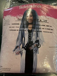  Girls Skeleton Bride Halloween Costume Size 12-14  - Picture 1 of 3