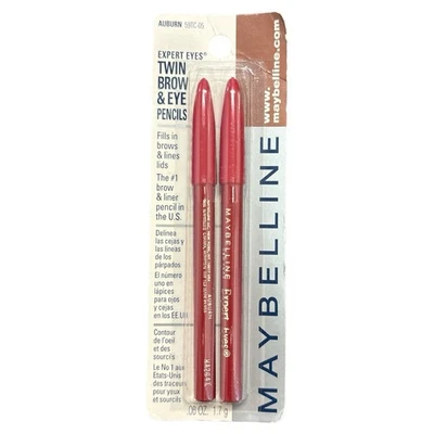 Maybelline Expert Eyes Twin Brow & Eye Pencils Auburn • Vintage NOS • Rare HTF - Image 1 of 2