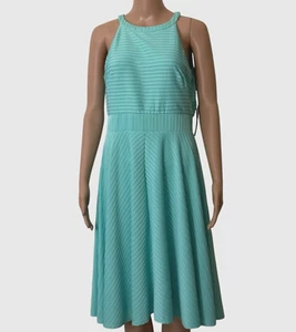 LONDON TIMES DRESS Aqua Size 10 Halter Sleeveless - Picture 1 of 8