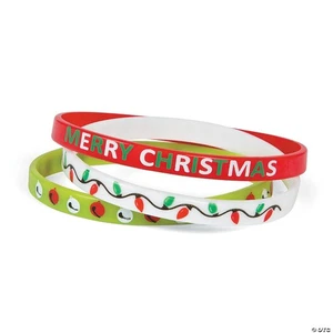 NEW Christmas Silicone Rubber Bracelets - GREAT Stocking Stuffer OR Party Favors - Picture 1 of 5