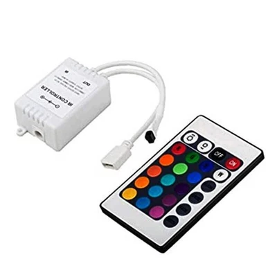 12V DC Mini LED Strip RGB Remote Controller 24-Key RF Wireless Remote - Image 1 of 4