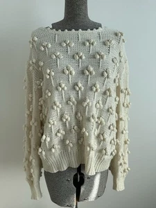 Vintage Handmade Acrylic Bubble Tree Knit Jumper Sweater XL 16 - Picture 1 of 16
