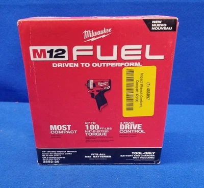 Milwaukee 2552-20 M12 COMBUSTIBLE 1/4" Llave de impacto rechoncha sin escobillas 100 ft-lbs Foto 1 de 3
