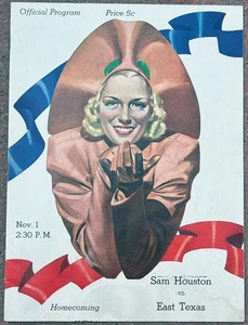 1941 SAM HOUSTON AT EAST TEXAS FOOTBALL PROGRAM - Picture 1 of 10
