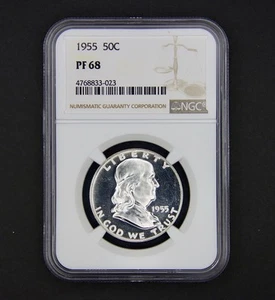 1955 Franklin Half Dollar Proof PF68 NGC - Picture 1 of 2