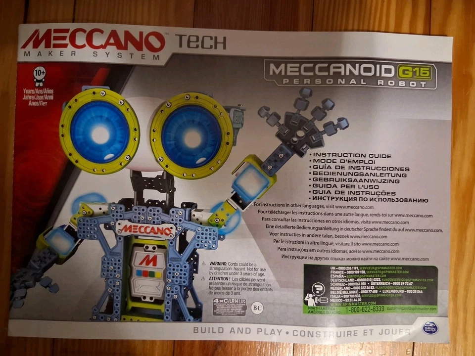 Meccano Meccanoid G15 Personal Robot Manual Instruction Booklet Only - Image 1 of 4