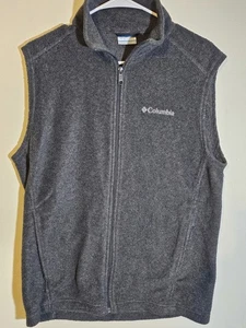 Columbia Hombres S Pequeño Gris Sin Mangas Poliéster Polar Cremallera Completa Chaleco Cuello Alto - Imagen 1 de 4