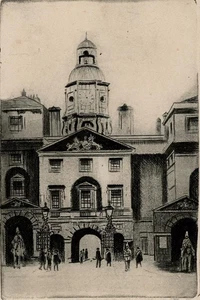 WALTER EDWIN LAW signierte kleine Radierung PFERDEGARDE PARADE LONDON um 1900 - Bild 1 von 6