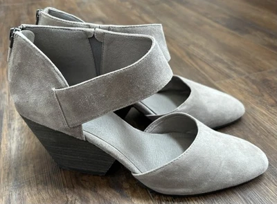 Zapatos de salón de gamuza Eileen Fisher con correa para el tobillo gris Vero Cuoio talla 9,5 Foto 1 de 4