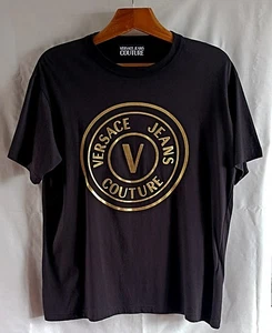 Versace Jeans Couture T Shirt Uomo Nera M Medium T-Shirt Ottime Condizioni - Foto 1 di 7