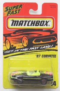 1994 Matchbox '87 Corvette #14 Black New Vintage Good Card MOC MISP - Picture 1 of 1