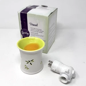 Scentsy Damsel Dragonfly Plug-in Nightlight Warmer With Box White Green Retired - Picture 1 of 5