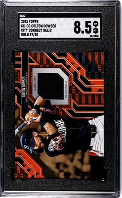 2025 Topps Colton Cowser #CC-CC City Connect Relic Gold #37/50 SGC 8.5 POP 1 - Image 1 of 2