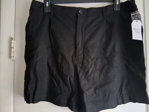 Leinen Viskose XL 16-18 Taille 38"-44" x 5" Schrittlänge elastisch hinten 5 Taschen Reißverschluss kurz - Bild 1 von 8