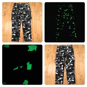 Glow in the dark BAPE City Camo Cargo Pants A Bathing Ape Size S - Picture 1 of 10
