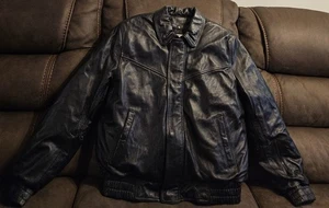 HJC Cirotech Riding Gear Black Leather Insulated Motorcycle Jacket Size 42 - Picture 1 of 21