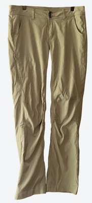Prana Halle Size 10 Tall Inseam Light Khaki Brown Cargo Roll Leg Pants 32" x 32" - Image 1 of 4