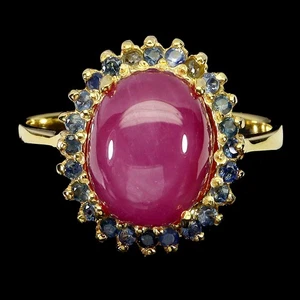 925 Sterling Silver Ring Oval Ruby 11x9mm Sapphire Natural Gemstone Jewelry 9 - Picture 1 of 13