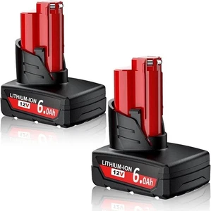 2x Milwaukee M12 6,0Ah 12V Lithium-Ionen Akku Ersatz für Akkuwerkzeug  - Bild 1 von 6