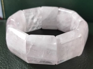 Absolutely Stunning Large Faceted Natural Pink/ Rose Quartz Bracelet - Picture 1 of 16