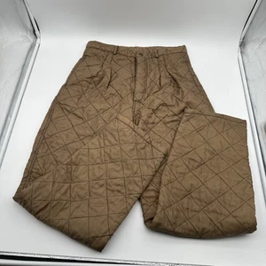 Vintage Gabrielle Down Pants Men 34 Brown Quilted Diamond Puffer Goose Snow 80s - Picture 1 of 18
